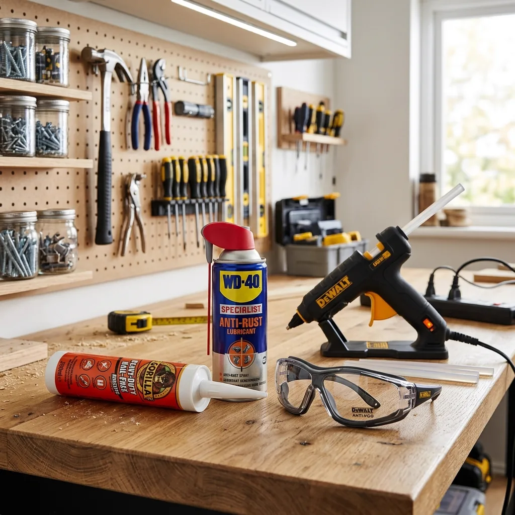 คู่มืองานช่างและซ่อมแซมบ้าน DIY: รวม 4 ไอเทม กาวตะปูแรงยึดสูง สเปรย์กันสนิม แว่นตานิรภัยเซฟตี้ และปืนกาวร้อนไฟฟ้า 100W